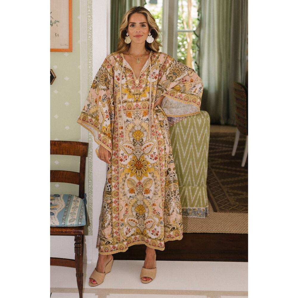 Zimmermann Laurel Floral Linen Kaftan size US 8